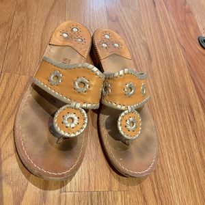 Jack Rogers size 7 orange flip flops, worn